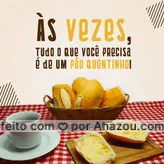 Um cafézinho feito na hora e um pão quentinho resolve qualquer coisa! 😉 #ahazoutaste #padaria  #pãoquentinho  #padariaartesanal  #cafedamanha  #panificadora  #bakery  #confeitaria #frases #motivacional 
