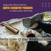 Traga suas roupas nesta segunda-feira para reformar. 💜 #AhazouFashion #costuraereparos #costureira #fashion #modasustentavel #reparos 