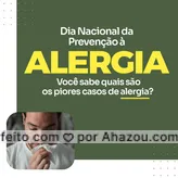 Geralmente causados por alimentos e/ou remédios, o pior cenário é o choque anafilático, que pode levar até a morte. Em casos menores, a alergia pode se manifestar como rinite alérgica, manchas na pele, indisposição e fraqueza. #AhazouSaude #bemestar #qualidadedevida #saude #viverbem #cuidese #alergia #AhazouSaude 