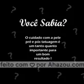 Não basta apenas encontrar um bom profissional, os cuidados com a pele no período pré e pós tatuagem vão proporcionar um melhor resultado. Cuide-se !  #pele #tatto #tatuagem #AhazouInk #cuidado #