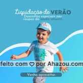 As mais incríveis peças da moda infantil em promoção nessa liquidação de verão, venha aproveitar todos os descontos e conhecer nossas peças. Entre em contato conosco para saber mais da promoção ou conferir nossos estoques. #convite #promocional #liquidação #AhazouFashion #verão #desconto #editável
