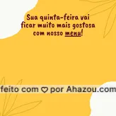 Aproveite essa quinta-feira e peça uma de nossas deliciosas opções! Entre em contato! #gastronomy #foodie #gastronomia #ahazoutaste #foodlover #culinaria #instafood #cardapio #menu #delivery #entrega