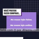 Estamos curiosos para saber se você gosta de vir à nossa loja ou prefere comprar nossos produtinhos pelo seu celular, participe! 💕 #ahazou #promoção #enquete #interação #loja 