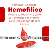 Em todo o mundo, pessoas com hemofilia estão fazendo uma diferença incrível em suas comunidades, apesar das limitações impostas pela condição. Hoje, no Dia Mundial do Hemofílico, expressamos nossa admiração e agradecimento por esses indivíduos incríveis e suas famílias.#AhazouSaude #bemestar  #cuidese  #qualidadedevida  #saude  #viverbem 