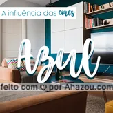 O azul transmite tranquilidade, harmonia e paz. No teto, quando claro, traz sensação de liberdade. Já nas paredes, os tons mais claros dão a sensação de calmo e agradável, o escuro aprofunda espaços e passa a sensação de frieza. É uma boa cor para salas, quartos, biblioteca e espaços de meditação.  #cores #azul #ahazou #casa #tintas #bandbeauty