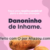 Essa sobremesa conquista qualquer criança e adulto também, os ingredientes são: 
2 inhames grandes
1 manga
250 g de morango
3 bananas prata ou 2 maçãs
Modo de preparo: Cozinhe o inhame em uma panela, quando estiver bem cozido escorra a água e coloque no liquidificador, em seguida coloque as frutas e bata por 3 minutos, depois é só colocar pra gelar e saborear. 🍓 #AhazouSaude #danoninhoinhame #receitassaudaveis #diadascrianças  #bemestar  #nutricao  #alimentacaosaudavel 