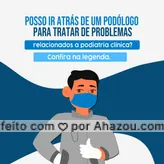 Sim, pode. Um podólogo é um profissional qualificado que pode ajudar a tratar problemas relacionados à podiatria clínica, como dor nos pés, joanetes, calosidades, calosidades, unhas encravadas, infecções fúngicas e outros. Porém, os tratamentos que o podólogo pode oferecer são não cirúrgicos, ou seja, caso haja necessidade de cirurgia o você deverá procurar a podiatria clínica. Você já sabia disso? #podologia #podiatria #clínica #AhazouSaude #cuidados #dicas #curiosidades #saude