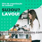 frases e posts para Louça: Lave os itens que você usou para preparar alguma refeição logo em seguida, pois assim você evita o acúmulo de louça suja na pia. O mesmo vale para o fogão, limpe-o logo após o uso e evite que aquela sujeira mais pesada se acumule. Você já tem o costume de fazer isso? Me conta nos comentários!📢
#dicas #dicasdeorganizaçãoparaacasa #cozinha #casa #bemestar #saude #viverbem #AhazouServiços 