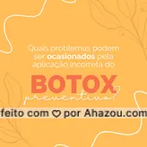 Ao fazer esse procedimento, é importante procurar uma clínica de qualidade e confiança, a aplicação incorreta pode ocasionar no:
🔹 comprometimento da fala e da mastigação;
🔹 dificuldade na deglutição e fraqueza para levantar a cabeça;
🔹 queda das pálpebras e perda da expressão facial.
Por isso, sempre busque profissionais experientes e com recomendações!
#botox #botoxpreventivo #AhazouBeauty #beleza  #bemestar  #esteticafacial  #saúde 