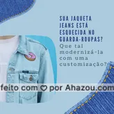Para que deixar sua jaqueta perdida no guarda-roupas se você pode transformá-la em uma peça com muito estilo? Traga sua roupa para fazer uma customização, agende o seu horário! #costureira #tricot #reparos #modasustentavel #AhazouFashion #encomendas #fashion #costuraereparos #custumizaçao