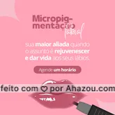 A micropigmentação é cheia de benefícios para os seus lábios, pois além de rejuvenescer e dar mais corzinha à pele, ela contribui para a produção de colágeno e amenização das rugas que te incomodam. Quer agendar seu procedimento? É só entrar em contato pelo nosso número (inserir contato). #AhazouBeauty #beauty  #beleza #micropigmentação #labial #rejuvenescimento