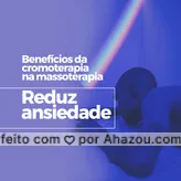 A cromoterapia é uma grande auxiliadora na redução da ansiedade. Essa prática utiliza cores para curar e quando unido com a massoterapia, tem seus efeitos aumentados. Entre em contato caso queira saber mais ou agendar o seu horário. #cromaterapia #benefícios #AhazouSaude #massoterapia #massagem #curiosidades