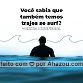 Se você ama pegar uma boa onda, vai amar nossos trajes de surf. Nossas peças tem a proteção que você precisa com o conforto que você merece. Venha nos visitar e garanta o seu. #beach #fashion #moda #modapraia #AhazouFashion #praia #roupas #surf #surfwear #trajedesurf 
