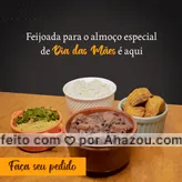 frases e posts para especial : Sua mãe vai adorar o almoço do dia dela, com a melhor feijoada da região. Surpreenda e peça já a sua. #feijoada #ahazoutaste #diadasmães #especial #almoço #sabor #ahazoutaste #ahazoutaste 