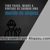 Quer fazer aquela manutenção em casa? quer dar aquela renovada? contrate nossos serviços!
#AhazouServiços #editaveisahz #editaveisahz  #faztudo  #manutençao  #maridodealuguel  #motivacional  #orçamento  #serviços 