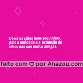 Uma dúvida muito comum entre as mulheres que fazem extensão de cílios é como cuidar e fazer a extensão durar mais, se essa é a sua dúvida confira nossas dicas no post! #carrosselahz #AhazouBeauty #cílios #beauty #cuidados #cuidadoscomoscílios #dicas 