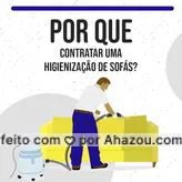 A contratação de um serviço de higienização de sofás, vai além da questão estética, visto que além de deixá-lo limpo da sujeira, também serão removidos outros agentes que podem prejudicar a sua saúde, bem como a da sua família. Entre em contato para saber mais e/ou agendar uma higienização. #higienização #sofás #AhazouServiços #convite #estofados #limpeza