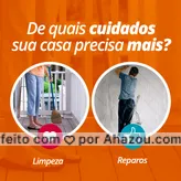 Pensando no que sua casa está precisando nesse momento, qual dos serviços é mais urgente contratar? ? Limpeza, ou Reparos? Conta pra gente nos comentários.?? #enquete #servicosparacasa #AhazouServiços #limpeza #reparos