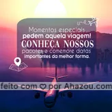 Está chegando uma data comemorativa? Não deixe uma memória importante para você passar em branco, viaje conosco! Entre em contato para conhecer nossas opções. #AhazouTravel #viagens  #viajar #comemoração #trip  #agenciadeviagens  #agentedeviagens  #viagem 