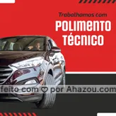 Quer melhorar o aspecto do seu automóvel e ainda retirar pequenos riscos da lataria, contaminações ferrosas, manchas de chuva ácida, oxidação, e outras agressividades que prejudicam a pintura, ainda trazer mais brilho e proteção. Então você está procurando por um polimento técnico, traga o seu automóvel e faça já o seu. #polimentotecnico #automóvel #convite #AhazouAuto #carros #esteticaautomotiva