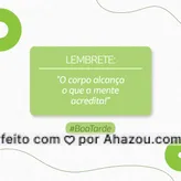 Para acontecer você precisa acreditar! Confie no seu potencial, você consegue ir muito além do que imagina!
#AhazouSaude  #bemestar  #nutricao  #alimentacaosaudavel  #viverbem  #saude 