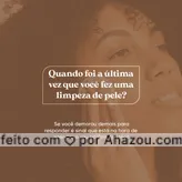✨ A sua pele também precisa de cuidados, por isso a limpeza de pele é tão importante. 

Vamos cuidar do maior órgão do seu corpo? 💜

📲 Agende o seu horário: (Inserir contato)
📍Nosso endereço: (Inserir) 

#LimpezadePele #AhazouBeauty #Pele #EsteticaFacial #Estética #Beleza #CuidadoscomaPele #BemEstar #SkinCare #Saúde 
