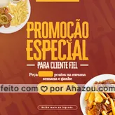 frases e posts para restaurant: Quem é cliente fiel do nosso restaurante aproveita benefícios exclusivos e garante uma refeição de graça! Quer saber como? É super simples. Faça x pedidos acima de R$XX,XX na mesma semana e ganhe [inserir prato/benefício] totalmente por conta da casa. Está esperando o que? Faça já o seu pedido! #restaurante #promo #desconto #fidelidade #sabor #AhazouTaste #AhazouPack #culinaria  #foodie  #gastronomia  #gastronomy