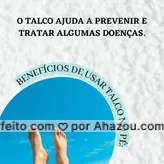 Em média, andamos cerca de 4km por dia, o que significa que seus pés precisam passar por muito sufoco. Utilizar o talco nos pés ajuda como prevenção para maus odores e no combate da transpiração, porém também serve de auxilio para combater vermelhidão calosidades, manchas e fungos. AhazouSaude #podolog  #podologia  #podologiacomamor  #saude 