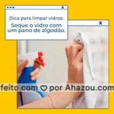 Quando estiver limpando o vidro, após passar o produto, seque com um pano de algodão, evitando soltar fiapos, ou use um rodo dupla face. #dica #vidro #vidros #limpeza #AhazouVidraçaria #vidracaria  #vidraçaria 