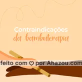 Apesar das suas muitas vantagens, a bambuterapia tem algumas contraindicações. Trombose venosa profunda e tromboflebite; Hipertensão e Hipotensão Descompensada; Diabete Descompensada; Processos Infecciosos; Insuficiência Cardíaca; Insuficiência Renal. Estes são alguns exemplos de contraindicações, porém, podem existir outros casos em que o procedimento é indicado. Vale destacar a importância de consultar e realizar estes e outros procedimentos com profissionais qualificados, bem formados e atualizados. ❤️ #AhazouSaude #quickmassage #massoterapia #relax #massoterapeuta #massagem