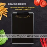 É tanta coisa gostosa que da vontade de pedir e provar tudooo, não fica de fora vem experimentar essas delicias e conta para a gente de qual prato você mais gostou ??

#food #ahazoutaste #cardápio #foodlove #inverno #frio #comidas #restaurantes #temperos #sabores 