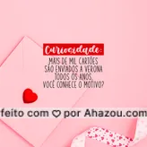 A cada ano, a cidade de Verona na Itália recebe mais de mil cartões de Valentine’s Day, todos endereçados à Julieta, do romance de criação de Shakespeare. ❤?  #AhazouEdu  #aulasdefrances  #aulasdeingles  #aulasdeespanhol  #aulaparticular  #aulaemgrupo