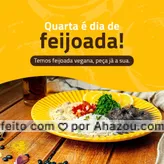 😋 É de lei: quarta não pode faltar uma boa feijoada, né? Peça sua marmita pelo delivery: 📲(preencher) #ahazoutaste #comidacaseira  #comidadeverdade  #marmitando  #marmitas  #marmitex #pedido #delivery #quarta #feijoada #feijoadavegana