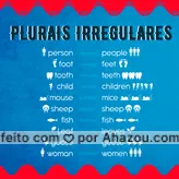 Vários substantivos da língua inglesa, no plural, possuem formas irregulares, é sempre bom ficar atento/a.


 #AhazouEdu  #aulasdeingles #ingles #dicas #pluraisirregulares #gramaticaingles