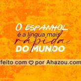 Quando aprendemos um novo idioma, é normal sentir que os nativos falam rápido demais. Mas no caso do espanhol, essa sensação vai além da primeira impressão. 
Em uma pesquisa realizada na Universidade de Lyon com 59 pessoas, verificou-se que o espanhol, comparado a outros idiomas, era pronunciado muito mais rápido.
Isso acontece porque a quantidade de sílabas do espanhol é bem menor.
Agora, quando estiver conversando em espanhol com alguém e achar que ele(a) está falando rápido demais, já sabe porquê. 
#AhazouEdu #espanhol #idioma #aulasdeespanhol 