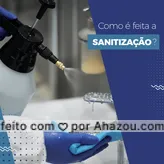 A sanitização é feita através de um equipamento que transforma o sanitizante em névoa, possui efeito desinfetante, mas sem contaminar as superfícies, podendo ter retorno para casa em poucos horas depois da aplicação. #sanitização #informações  #AhazouServiços #dedetização