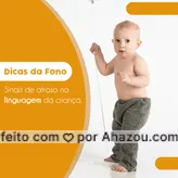 ▪ 12 meses - Não pronuncia uma ou duas palavras
▪ 18 meses - Não fala Mamãe, Papai, ou diz o nome dos objetos
▪ 24 meses - Não pronuncia, pelo menos, 20 palavras
▪ 30 meses - Não formula pequenas frases.
É importante lembrar que cada criança reage de acordo com seu desenvolvimento particular e estímulos oferecidos. Um diagnóstico preciso, requer avaliação de um profissional especializado. Precisa de ajuda? Entre em contato.  #Fonoaudilogia #AhazouFono #Fonoaudiologo #Fono #Desenvolvimentoinfantil #ahzreview