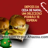 Venha degustar e aproveitar todos os maravilhosos prazeres que um podrão pode trazer e encerrar bem a noite de Natal. #ahznoel #convite #ceiadenatal #ahazoutaste #hamburguer #posceia