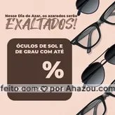 Aqui o dia do azar, é de muita sorte! Venha aproveitar nossa super promoção! #oculos #estilo #armaçoes #AhazouÓticas #oculosdegrau #oculosdesol #diadoazar #promoçao #desconto 