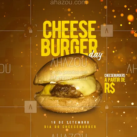 posts, legendas e frases de hamburguer para whatsapp, instagram e facebook: O dia do cheeseburger tem que ser muito bem comemorado! Aproveite nossas promoções do dia! 😉🍔
#ahazoutaste #hamburgueriaartesanal  #hamburgueria  #burger  #artesanal #cheeseburger