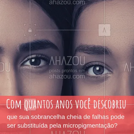 posts, legendas e frases de cílios & sobrancelhas para whatsapp, instagram e facebook: Você sabia?
Conta pra gente com quantos anos você descobriu isso! ?
A micropigmentação tem como finalidade preencher a sobrancelha ou corrigir falhas, e é realizada fio a fio, deixando o seu olhar bem antural.
#dicas #vocesabia #sobrancelhas #ahazoubeleza #micropigmentacao