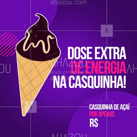 posts, legendas e frases de gelados & açaiteria para whatsapp, instagram e facebook: Alô, Açaílovers! A casquinha de açaí chegou por aqui e no precinho. Aproveite! 💜
#ahazoutaste #açaí  #açaíteria  #gelados #casquinha #casquinhadeacai #acainacasquinha #AçaíLovers