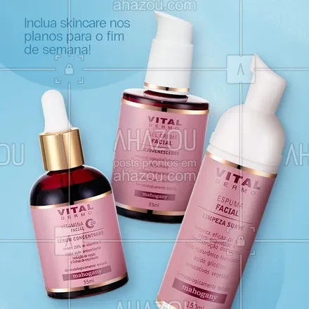 posts, legendas e frases de mahogany para whatsapp, instagram e facebook: Seja para relaxar em casa ou para brilhar nos rolês, conte com a Espuma de Limpeza, o Sérum Vitamina C20 e o Gel Creme Rejuvenescedor Facial Vital Dermo para cuidar da sua pele como ela merece! ​

​

#Mahogany #Intensifica #FacialVitalDermo #Skincare #ahazoumahogany #ahazourevenda