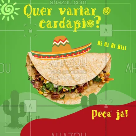 posts, legendas e frases de cozinha mexicana para whatsapp, instagram e facebook: Que tal uma comida mexicana hoje pra variar? Temos várias opções saborosas que vão te surpreender #ahazoutaste # gastronomia #comidamexicana #variedades #delivery