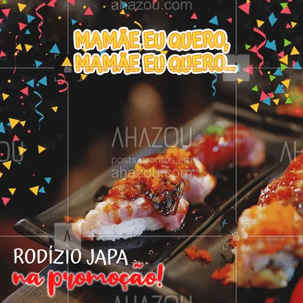 posts, legendas e frases de cozinha japonesa para whatsapp, instagram e facebook: Abram alas para as promoções especiais de carnaval! Venha aproveitar!
#japa #comidajaponesa #ahazou #carnaval #promoção