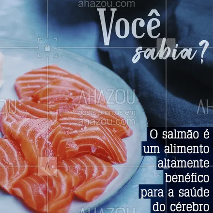 posts, legendas e frases de cozinha japonesa para whatsapp, instagram e facebook: Quem aí ama um salmãozinho? Saiba que além de delicioso, esse peixe tem qualidades benéficas para a saúde! #salmao #ahazou #comidajaponesa