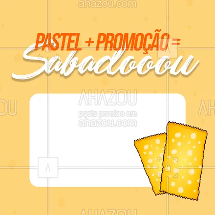 posts, legendas e frases de pastelaria  para whatsapp, instagram e facebook: Sabadou com sucesso! Aproveita que hoje tem promoção, hein! Faça seu pedido! #ahazoutaste #foodlovers  #instafood  #pastelaria  #amopastel  #pastelrecheado  #pastel #promo #promoção #sábado #sabadou