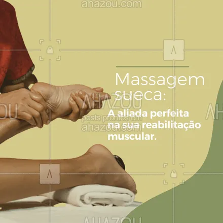 posts, legendas e frases de massoterapia para whatsapp, instagram e facebook: Devido as suas técnicas de manipulação, a massagem sueca é uma grande aliada na reabilitação de tecidos musculares que sofreram algum dano ou lesão. Então venha fazer uma sessão comprove os seus benefícios. Entre em contato 📱 (inserir número) e agende o seu horário. #massagem #massoterapeuta #massoterapia #AhazouSaude #relax #técnica #tratamento #massagemsueca #saúde #bem-estar #qualidadedevida #viverbem 

 


 

 
