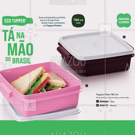 posts, legendas e frases de tupperware para whatsapp, instagram e facebook: A hora do lanche ficou ainda melhor com o pote da linha ECO TUPPER. Garanta o seu. #ahazourevenda, #ahazoutupperware