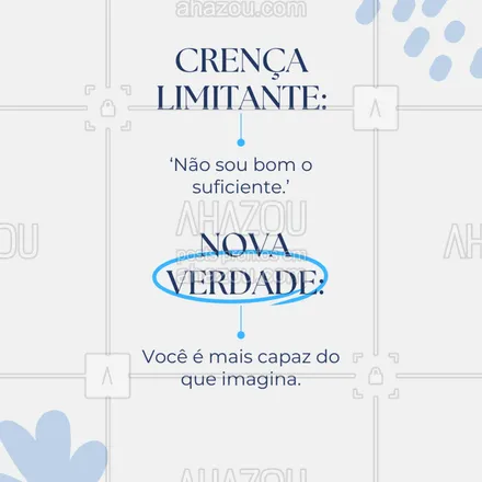 posts, legendas e frases de para whatsapp, instagram e facebook: Quantas vezes você já deixou de tentar por achar que não era capaz?
Crenças limitantes são mentiras que aprendemos a repetir.
Desafie seus pensamentos e descubra o que você realmente pode conquistar!
#crençaslimitantes #mudançadevida #desenvolvimentopessoal #vocepode #mindsetpositivo